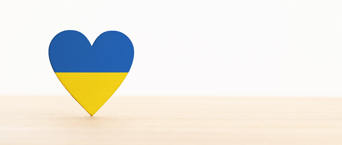 Heart-shaped flag of Ukraine